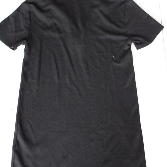 Black Short Sleeve Polo Shirt Dress - Picture 6 of 7